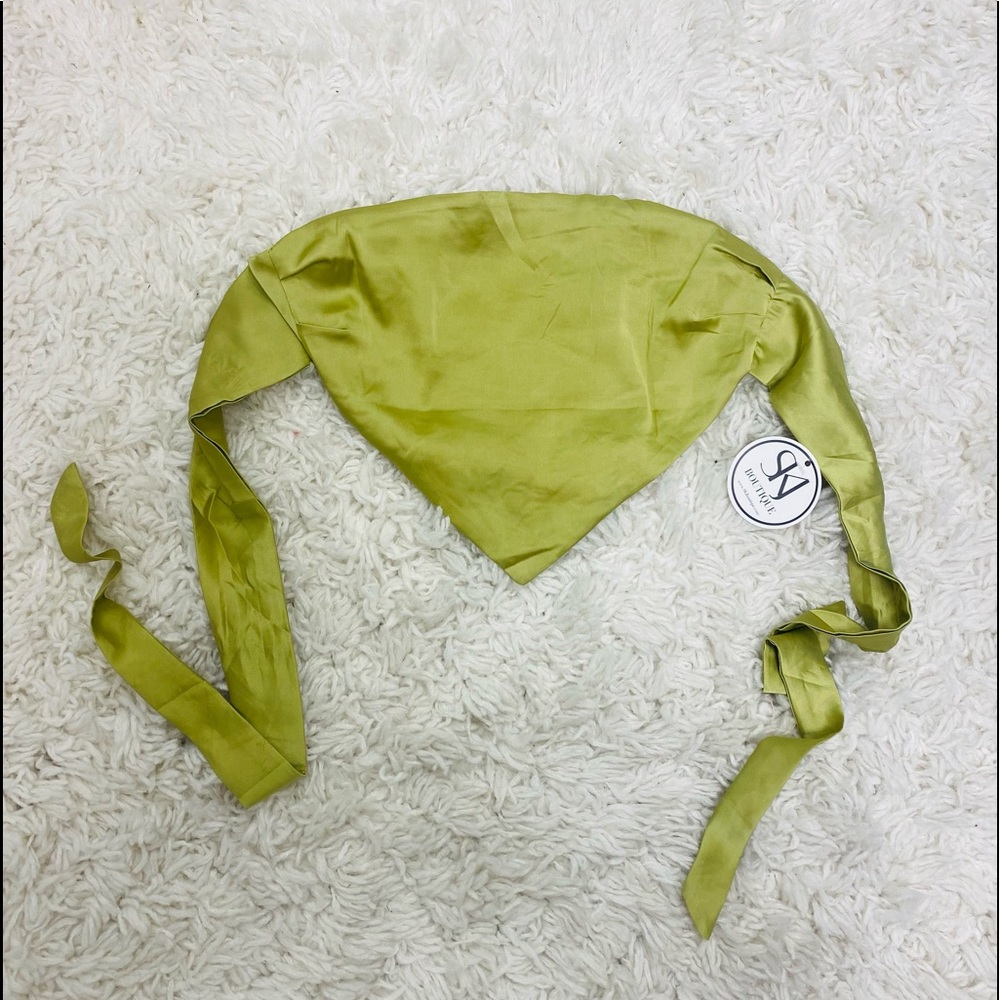 Green Satin Tie Top